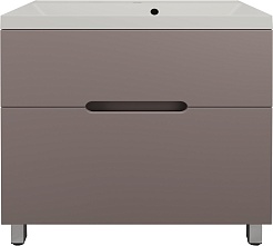 Style Line Тумба с кварцевой раковиной жасмин Матис 80 тауп темный – фотография-1